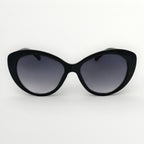 Black cat-eye sunglasses with gradient lenses on a white background