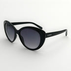 Black sunglasses with gradient lenses on a white background