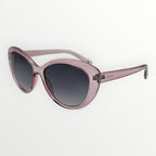 Pink sunglasses with a gradient lens on a white background