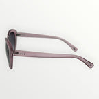 Sunglasses with a pink frame on a white background