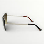 Sunglasses with tortoiseshell accents on a white background