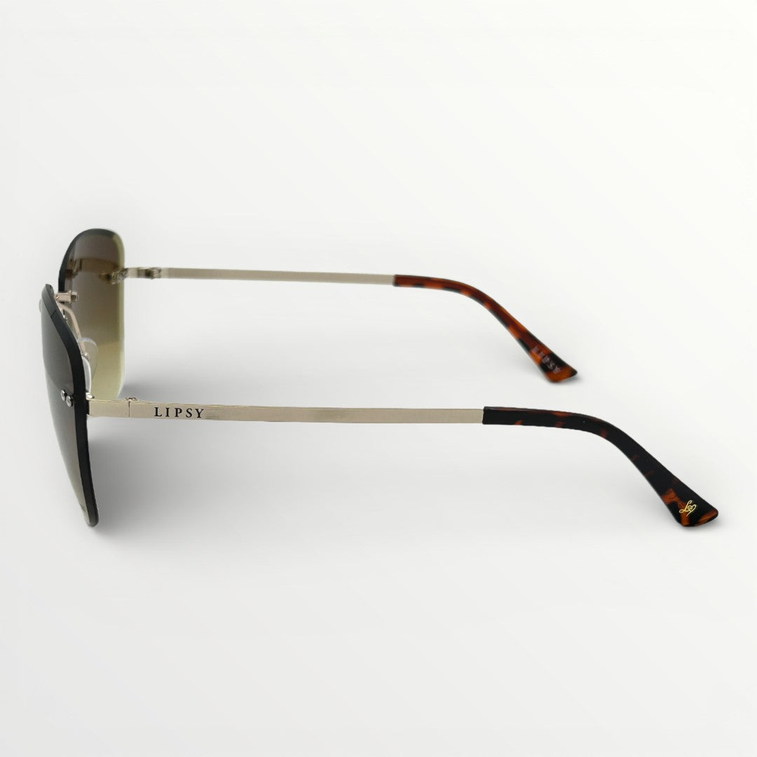 Sunglasses with tortoiseshell accents on a white background