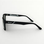 Black sunglasses with 'Bench' branding on a white background