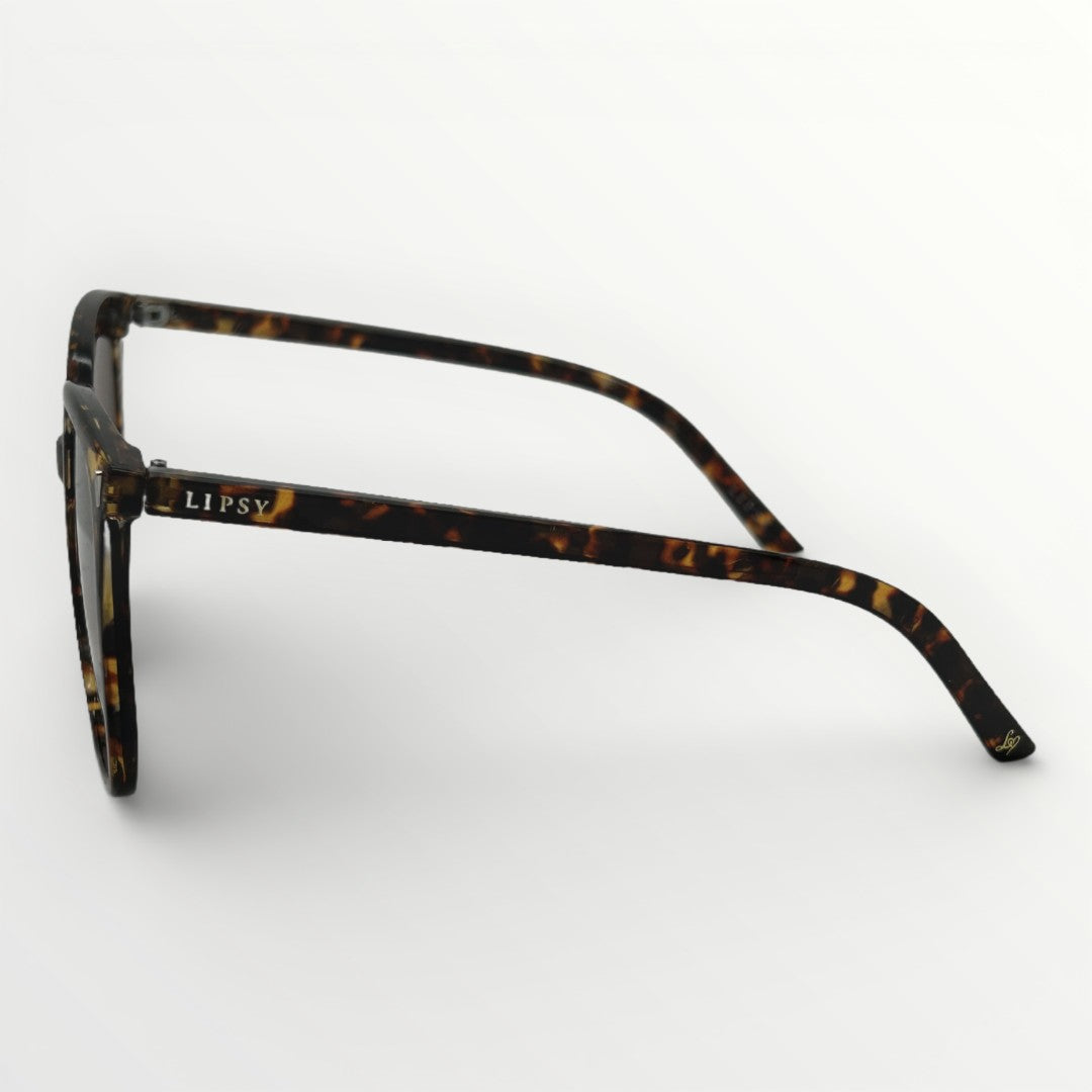 Patterned sunglasses with brown lenses