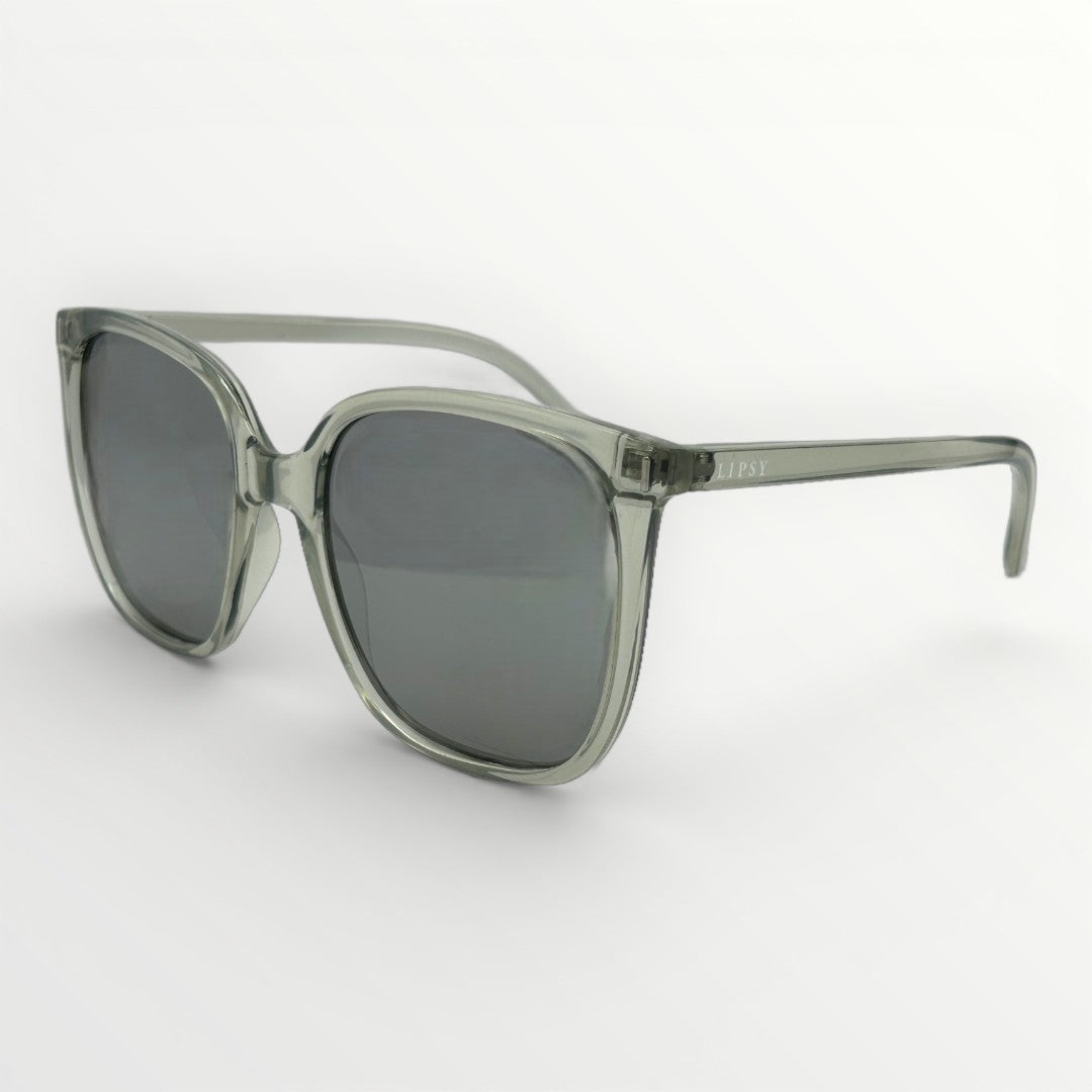 Grey sunglasses with dark lenses