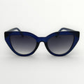 Dark blue sunglasses with black lenses
