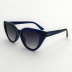 Dark blue sunglasses with black lenses