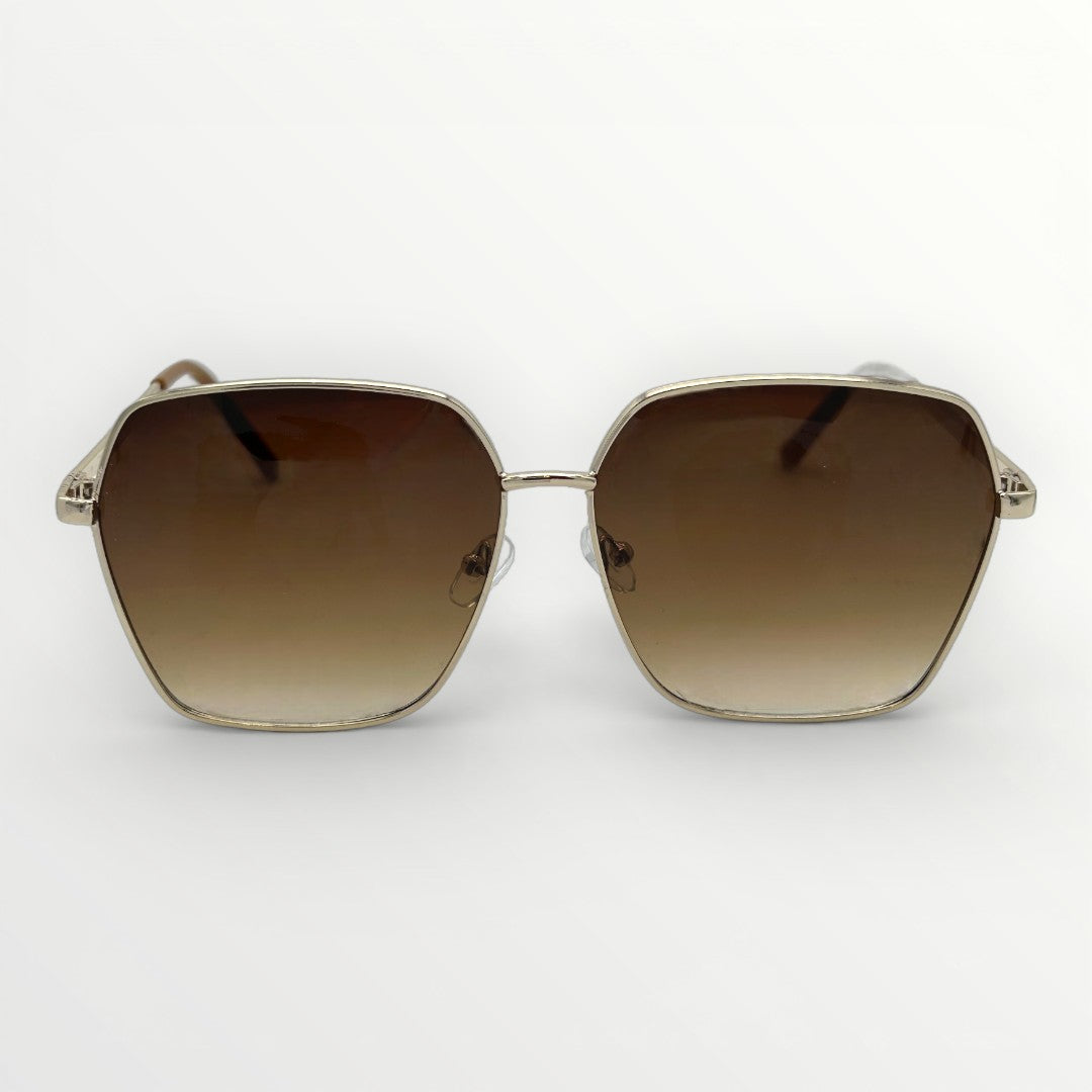 Metal sunglasses with brown lenses