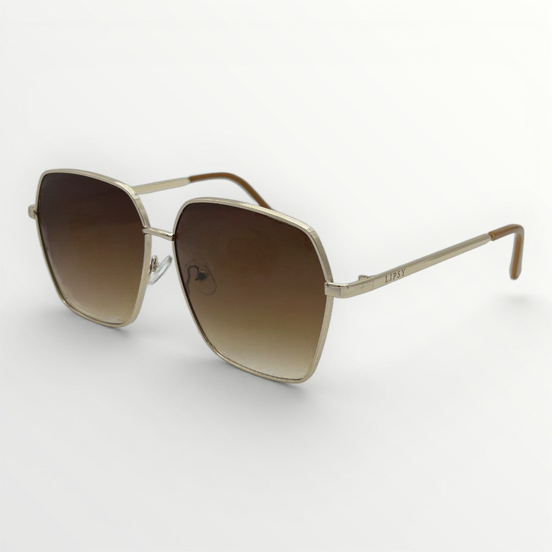 Metal sunglasses with brown lenses
