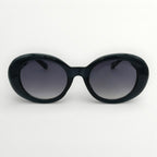 Black sunglasses with gradient lenses on a white background