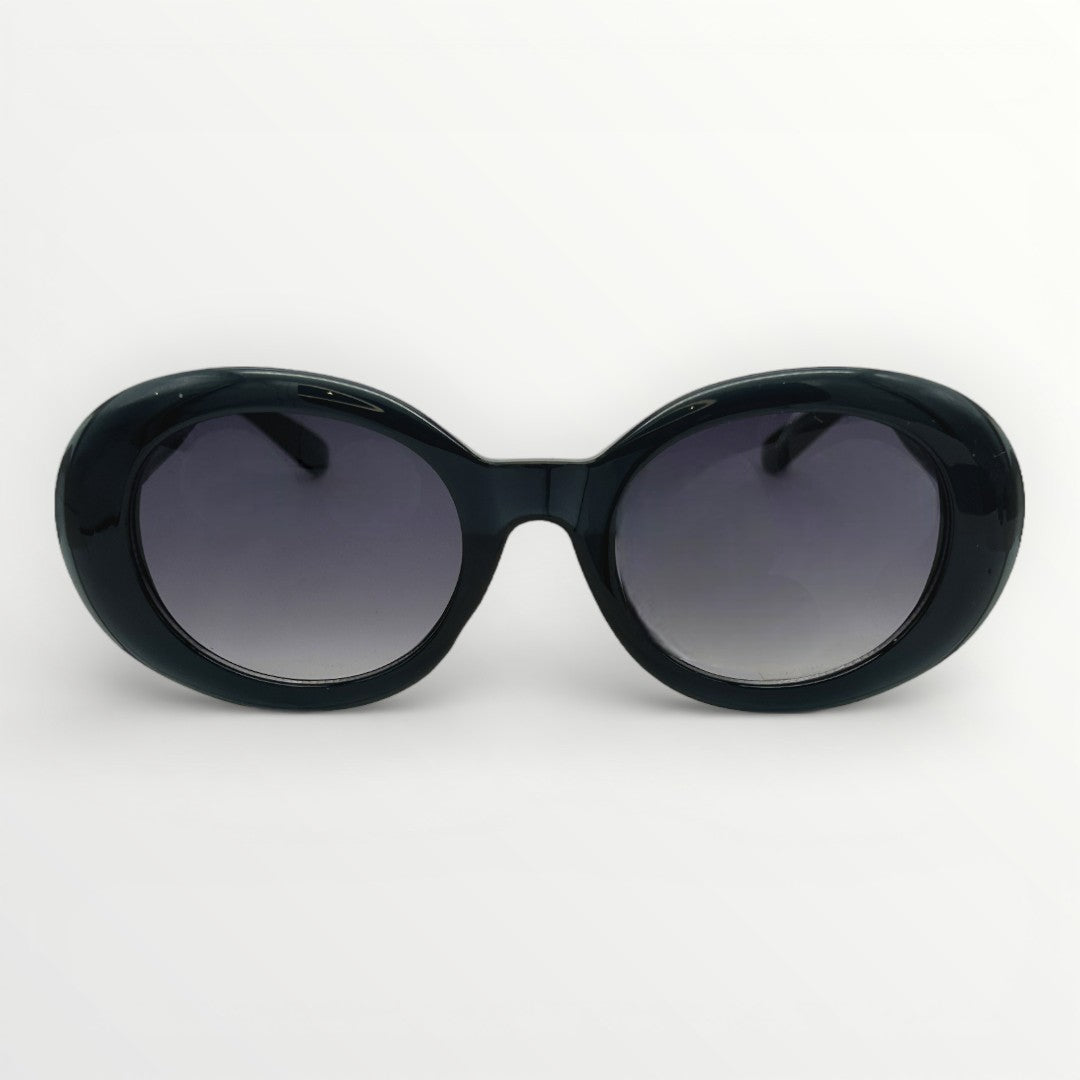 Black sunglasses with gradient lenses on a white background