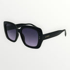 Black sunglasses with gradient lenses on a white background