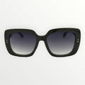 Black sunglasses with gradient lenses on a white background