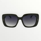 Black sunglasses with gradient lenses on a white background