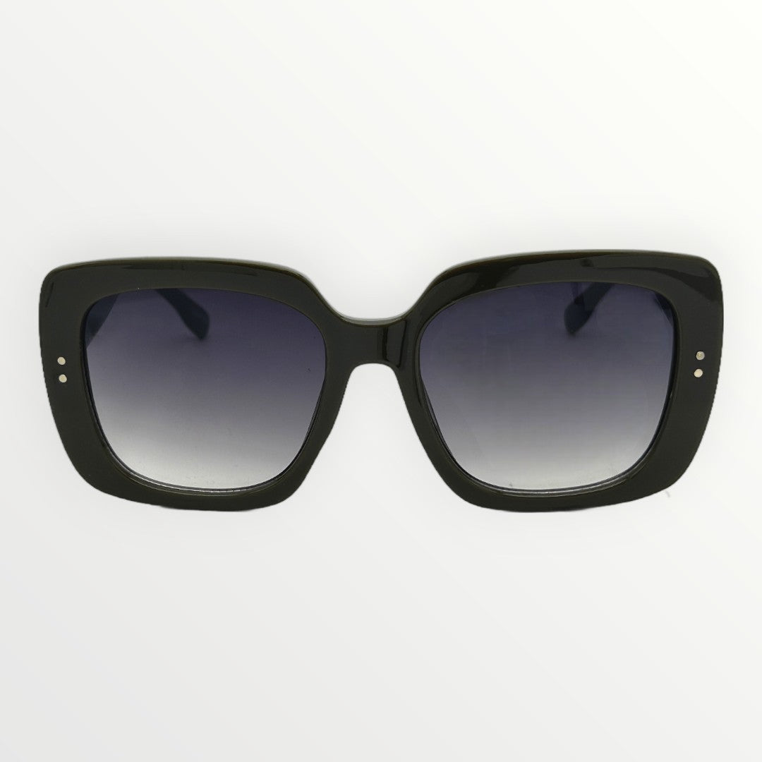 Black sunglasses with gradient lenses on a white background