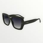 Black sunglasses with gradient lenses on a white background