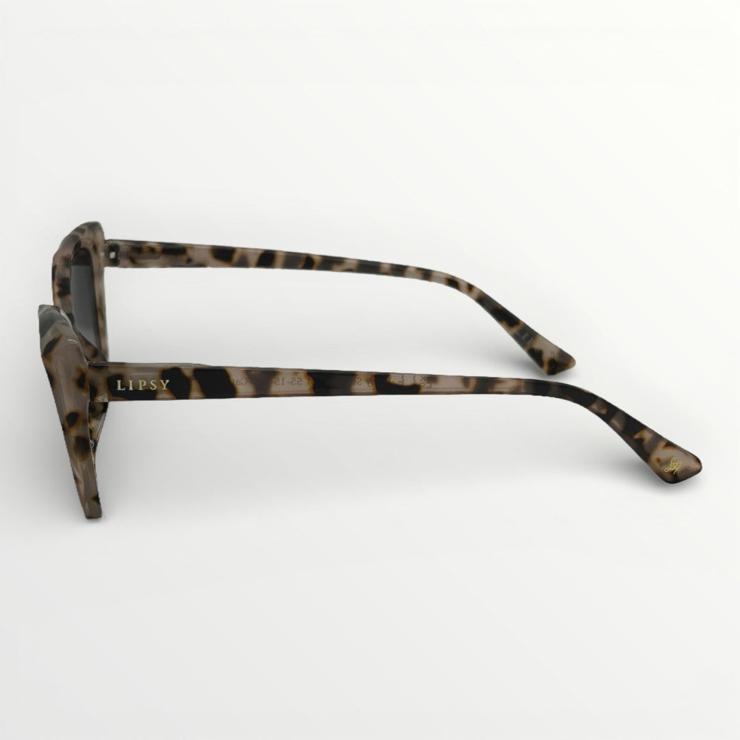 Leopard print eyeglass frames on a white background