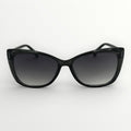 Black cat-eye sunglasses on a white background