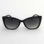 Black cat-eye sunglasses on a white background