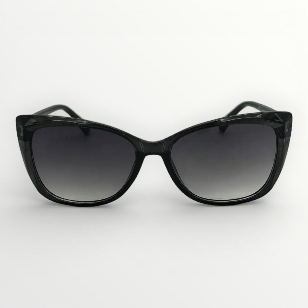 Black cat-eye sunglasses on a white background