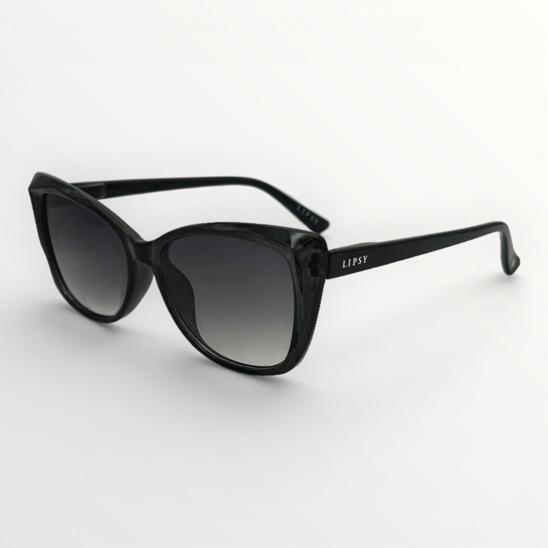 Black sunglasses with gradient lenses on a white background