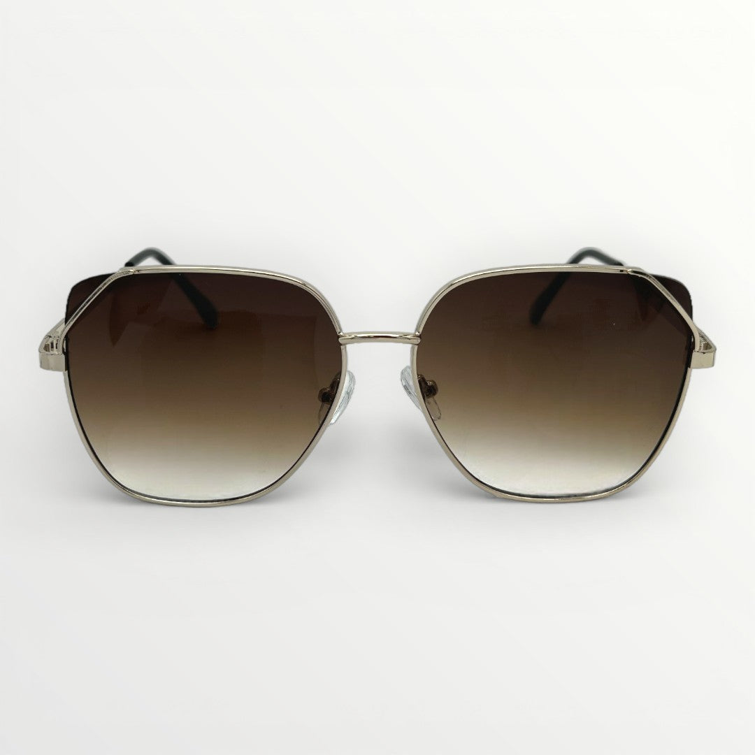 Metal sunglasses with brown lenses