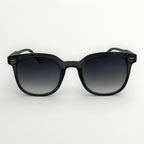 Black sunglasses with gradient lenses on a white background