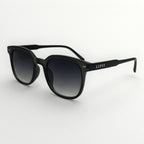 Black sunglasses with 'Lipsy' branding on a white background