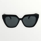 Black cat-eye sunglasses on a white background
