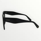 Black sunglasses with 'Lipsy' branding on a white background