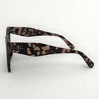Leopard print sunglasses with 'LIPSY' branding on a white background