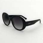 Black sunglasses with gradient lenses on a white background