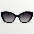 Black cat-eye sunglasses with gradient lenses on a white background