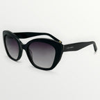 Black sunglasses with gradient lenses on a white background