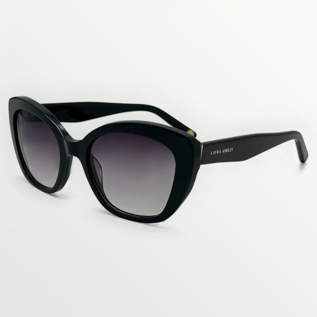 Black sunglasses with gradient lenses on a white background