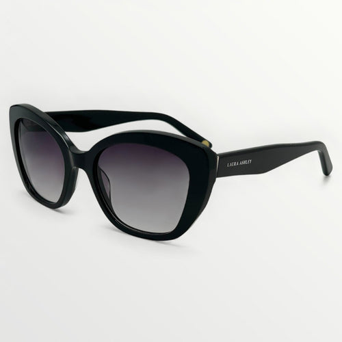 Black sunglasses with gradient lenses on a white background