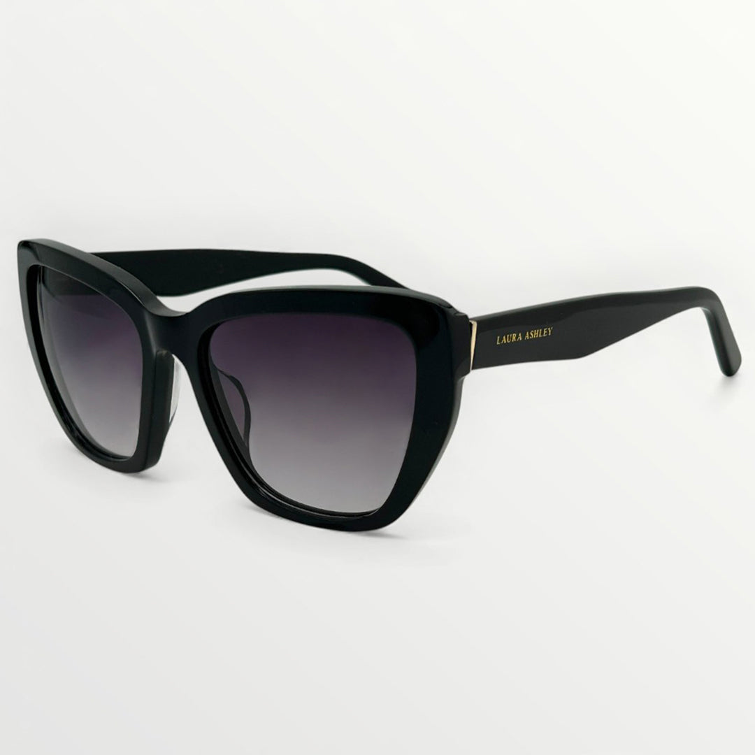 Black sunglasses with gradient lenses on a white background