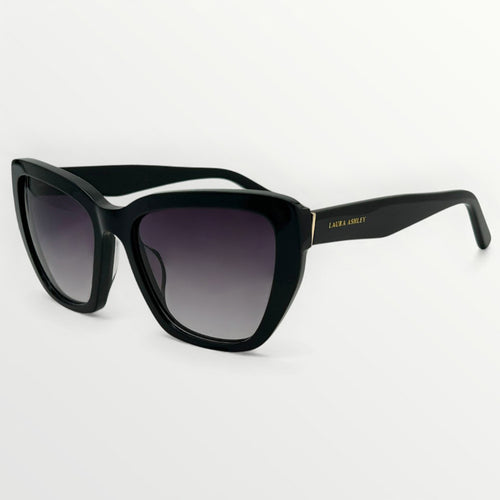 Black sunglasses with gradient lenses on a white background