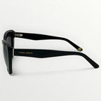 Black sunglasses with 'Laura Ashley' branding on a white background