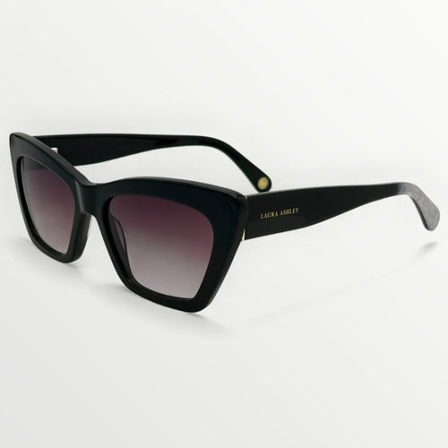 Black sunglasses with gradient lenses on a white background