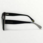 Black sunglasses with 'Laura Ashley' branding on a white background