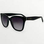 Black sunglasses with a gradient lens on a white background