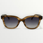 Brown sunglasses with gradient lenses on a white background