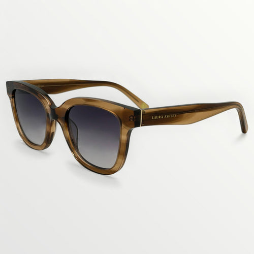 Brown sunglasses with a gradient lens on a white background