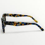 Multicolored tortoiseshell glasses with 'Laura Ashley' branding on a white background