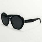 Black sunglasses with 'Laura Ashley' branding on a white background
