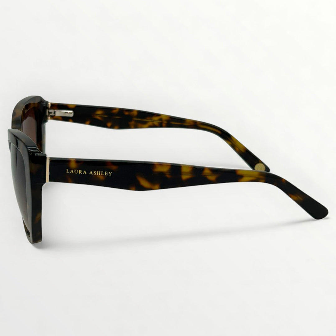 Sunglasses with tortoiseshell frame on a white background