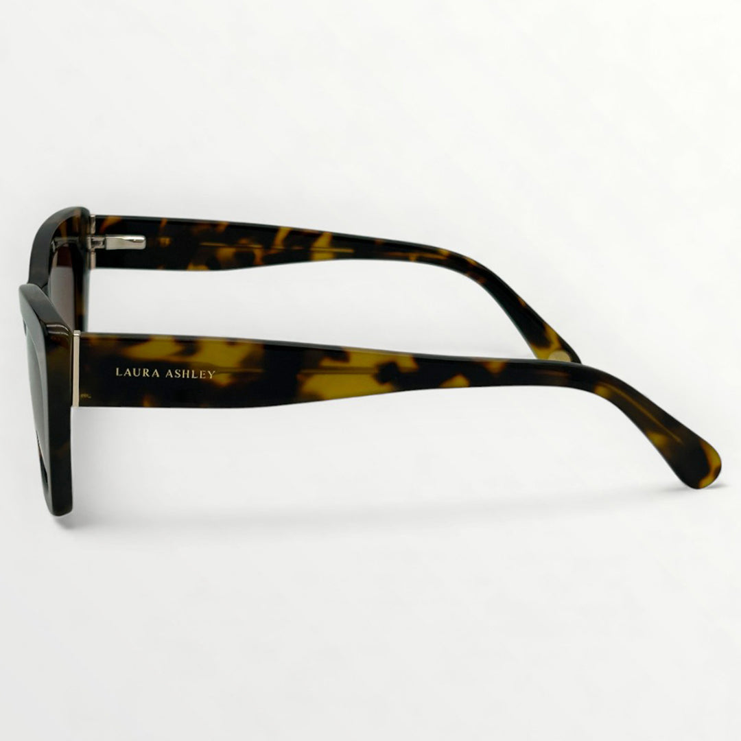 Sunglasses with tortoiseshell frame on a white background