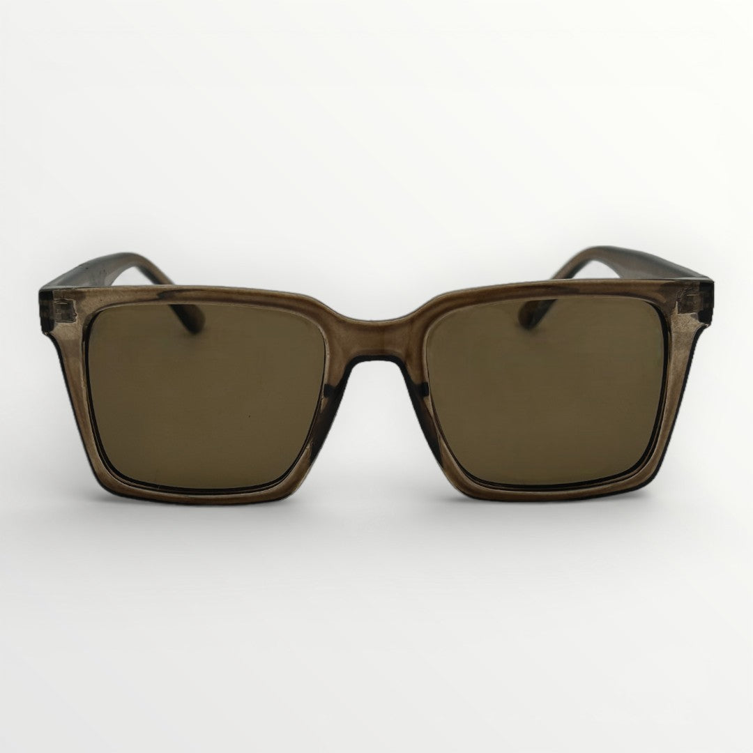 Brown sunglasses on a white background