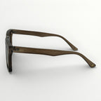 Brown sunglasses with 'Lipsy' branding on a white background